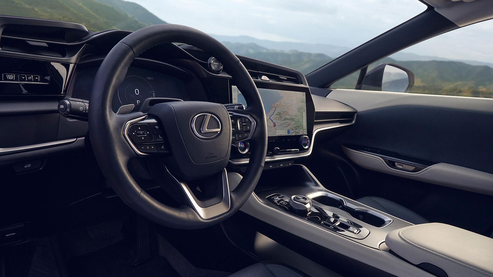 Rear passenger seats of a Lexus RZ 450e
