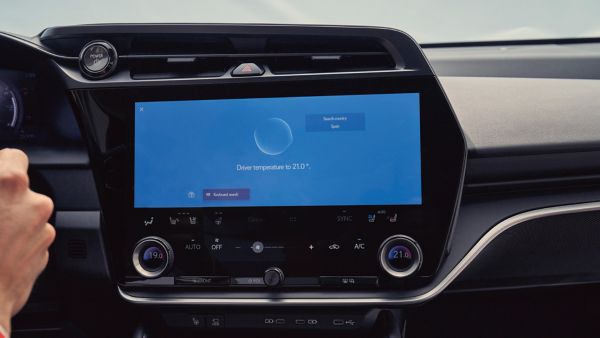 Rear interior of the Lexus RZ 450e with the passenger seats down
