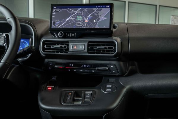 The Proace City’s digital cockpit, easy-reach touchscreen and ergonomic steering wheel