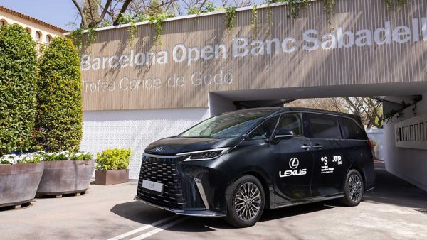 A Lexus LM parked at an ATP event.