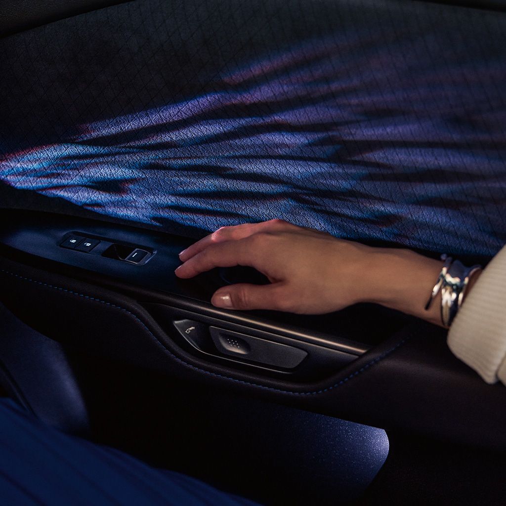 Ambientebelysning på et Lexus RZ-dørpanel