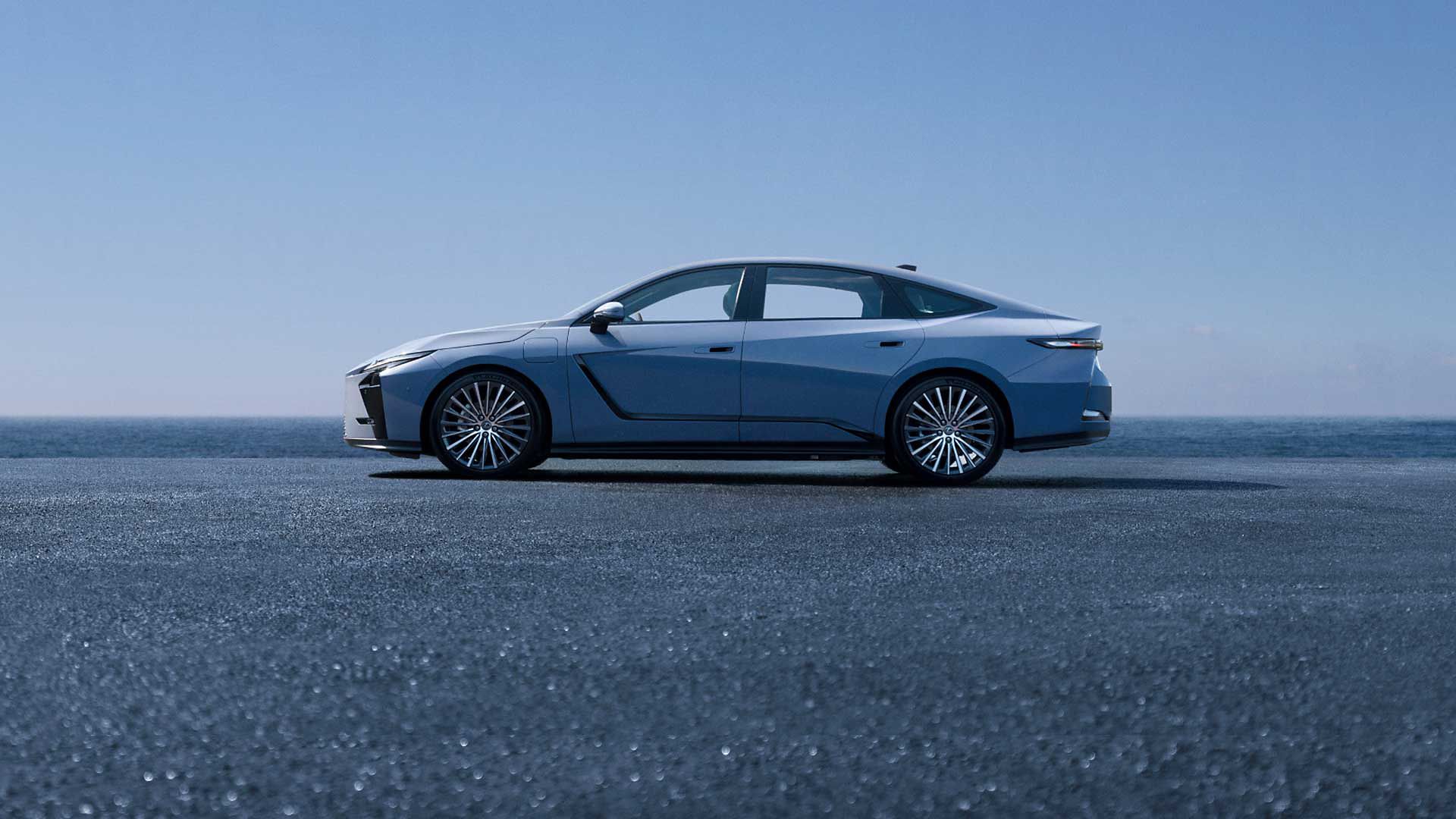 Side view of a parked all-new Lexus ES