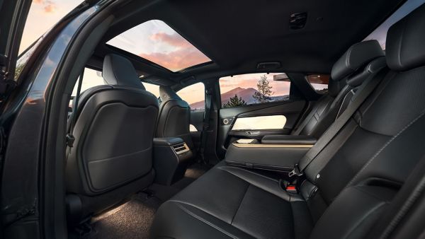 The rear interior seats of a Lexus ES