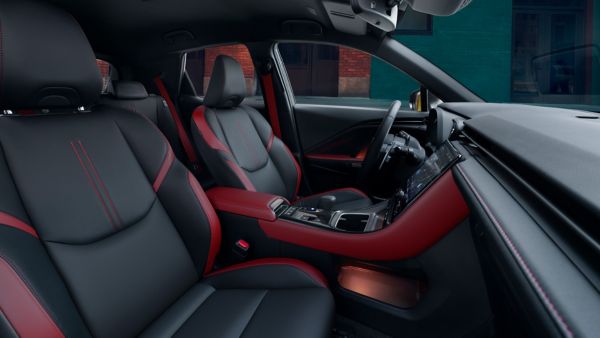The interior of a Lexus LBX Vibrant Edition