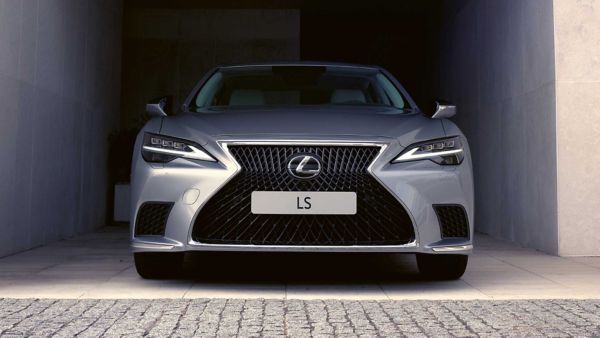 Front view of an LS parked in a garage