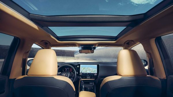 נציג לקסוס ולקוחה לצד לקסוס NX - לפני עסקת טרייד אין רכב