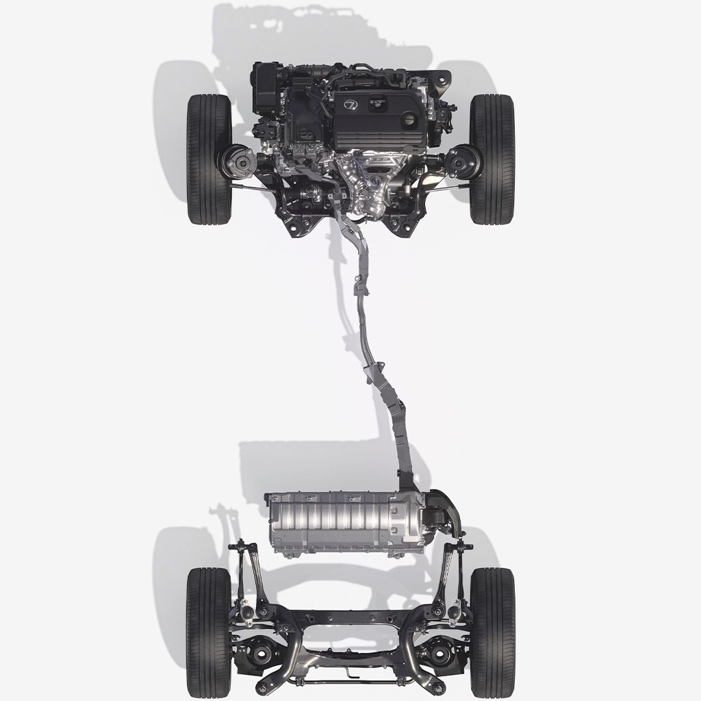 Lexus NX FWD drivetrain system graphic