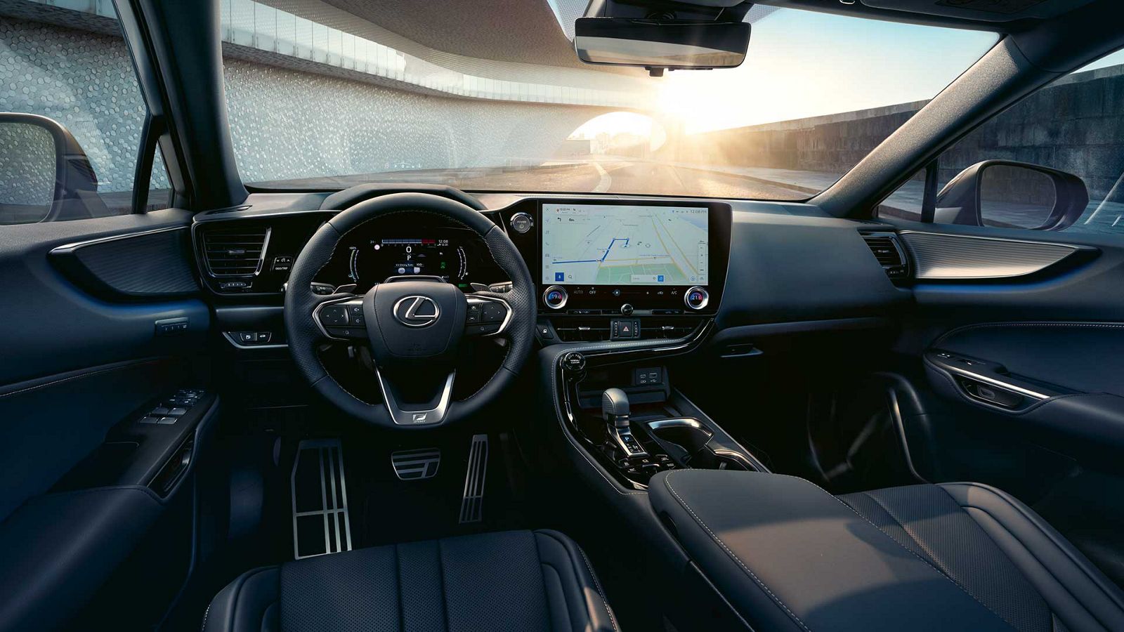 A drivers perspective of a Lexus NX's interior