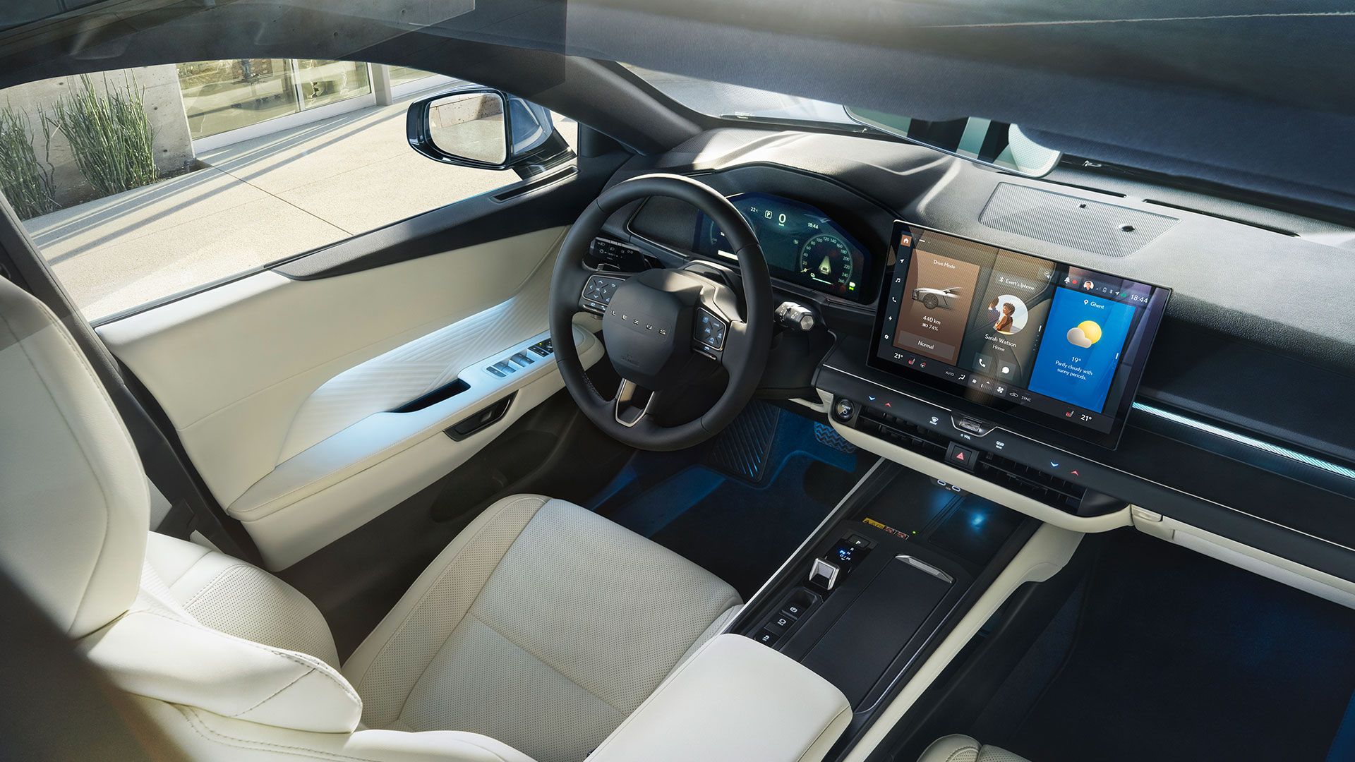 The interior cockpit of a Lexus