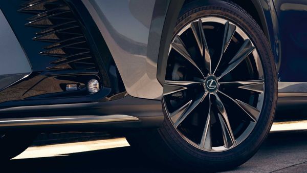Close-up of a Lexus wheel