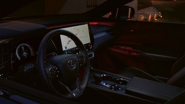 The interior cabin of a Lexus RX