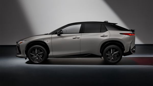 Lexus RZ 550e F Sport All-Electric SUV side view