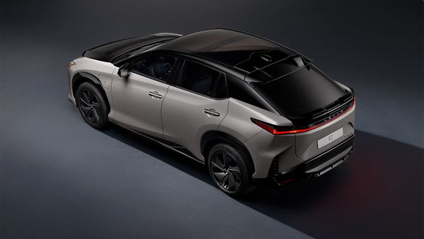 Lexus RZ 550e F Sport All-Electric SUV raised rear view