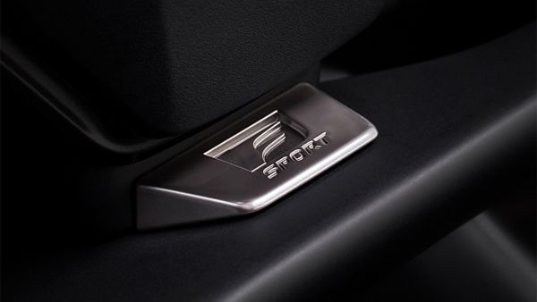 Lexus RZ 550e F Sport All-Electric SUV logo detailing