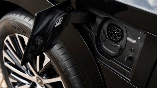 An all-new Lexus RZ charging socket