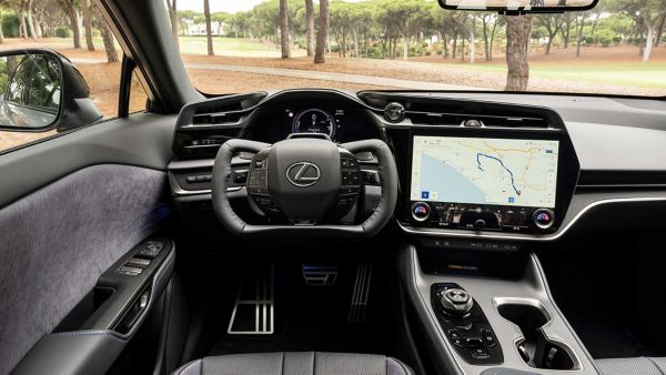 An all-new Lexus RZ drivers cockpit