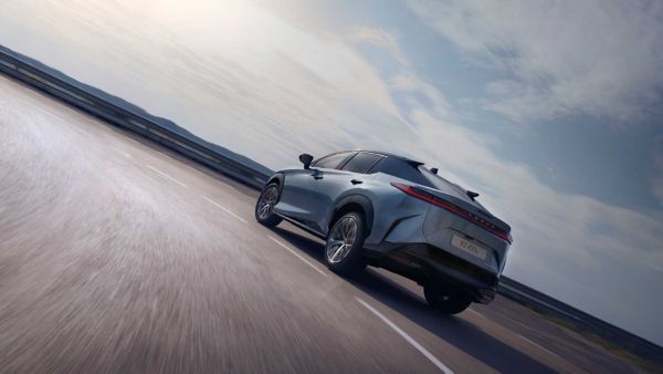 A Lexus RZ 450e turning a corner