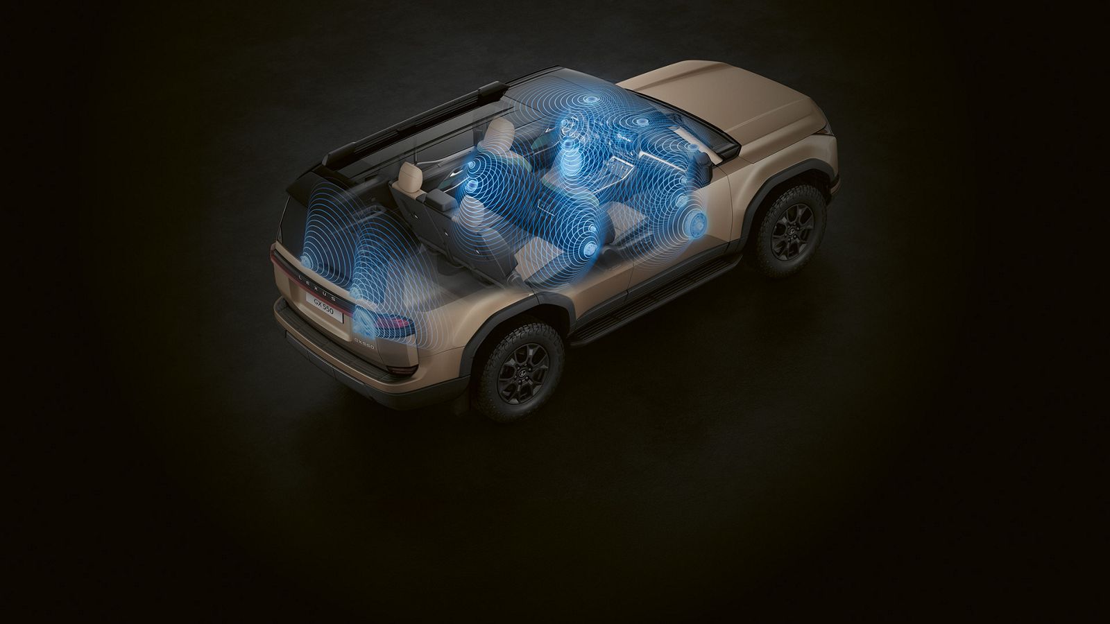 Lexus GX speaker location graphic