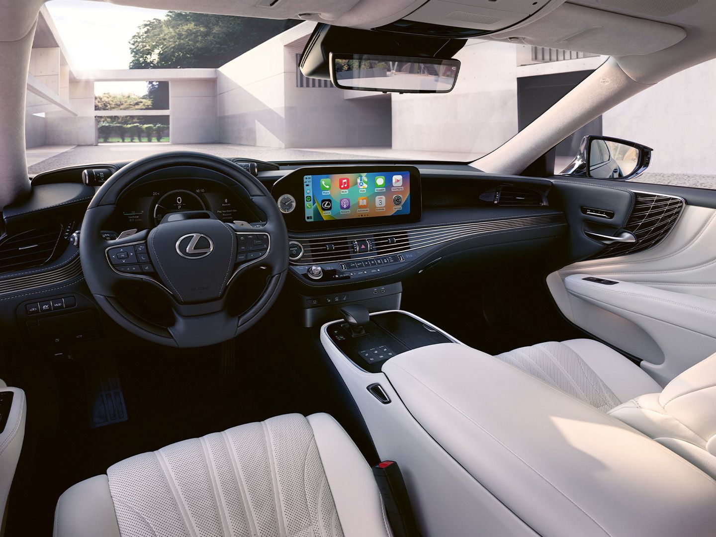The interior cockpit of a Lexus