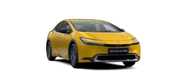 Vooraanzicht van een rode Aygo X