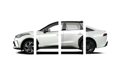 Toyota Modelle vor einem weißen Hintergrund