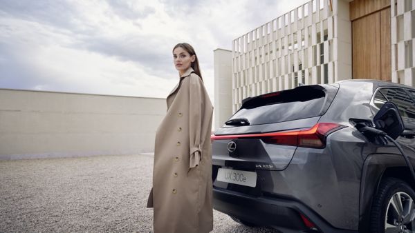 Lexus UX driving in a rural area 