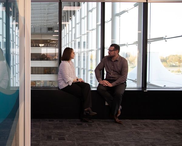 Man and woman having a conversation
