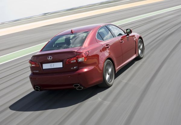 lexus, is f, exterieur, driekwart, rechtsachter