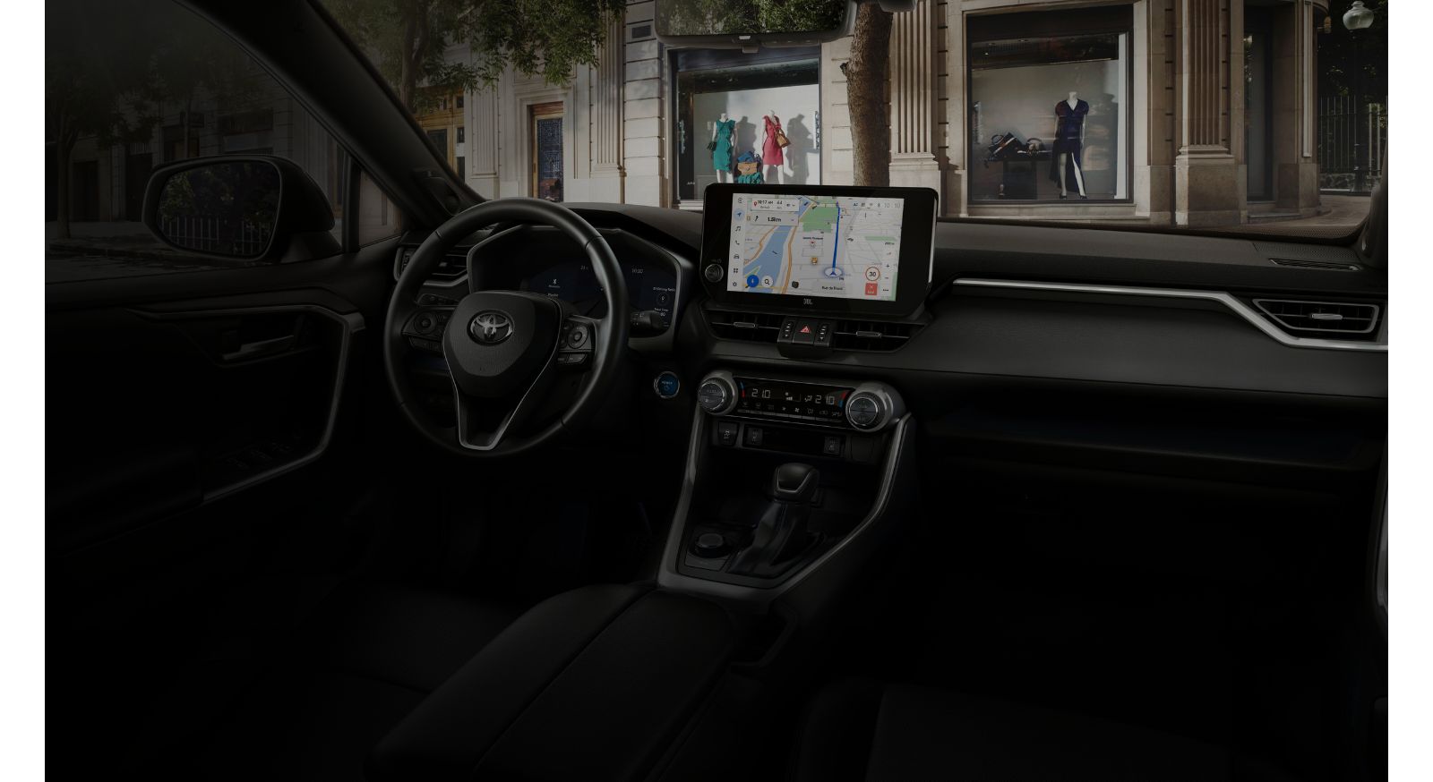 The RAV4’s digital displays and clean dashboard design 