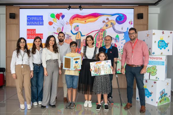 Toyota Dream Car Art Contest 2023 winner with Toyota Cyprus team