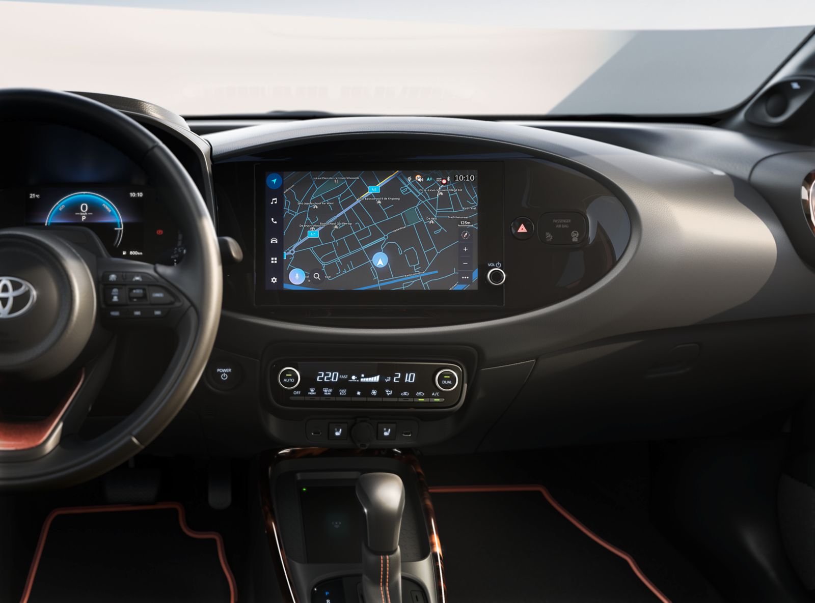 Schermo multimediale Toyota Aygo X da 10,5 pollici