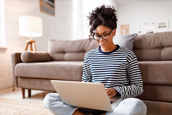 Toyota woman on her laptop