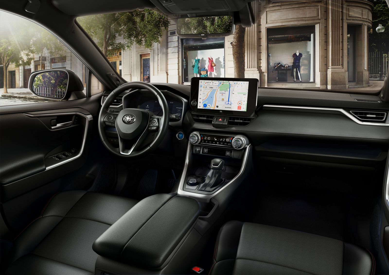The RAV4’s digital displays and clean dashboard design 