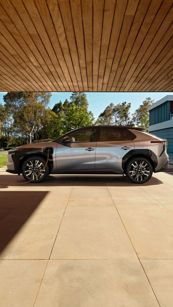 A battery electric car driving