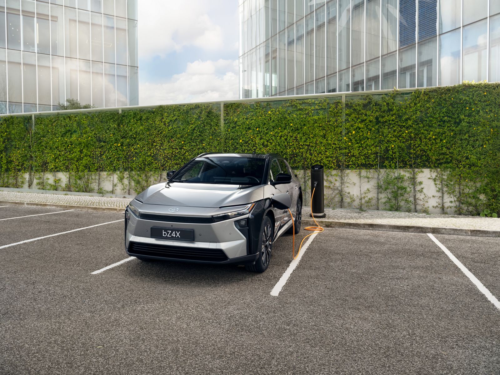 A Toyota bZ4X in a spectacular coastal location 