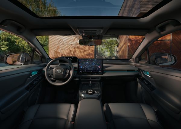 Interieur van de Toyota bZ4X