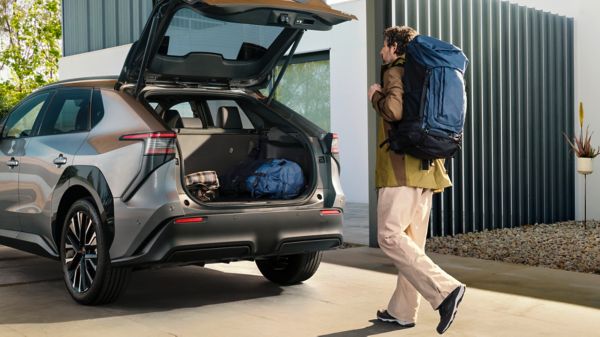 Loading up a Toyota bZ4X for the next adventure
