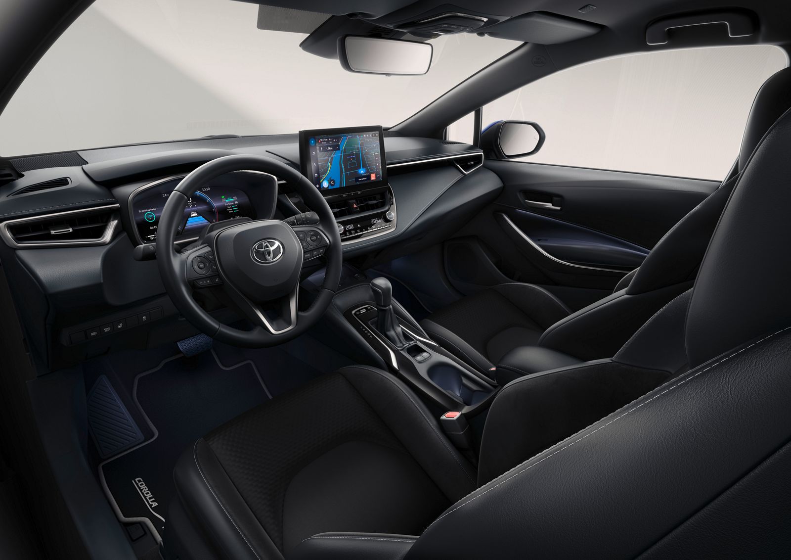 Le volant et l'écran tactile multimédia de la Corolla