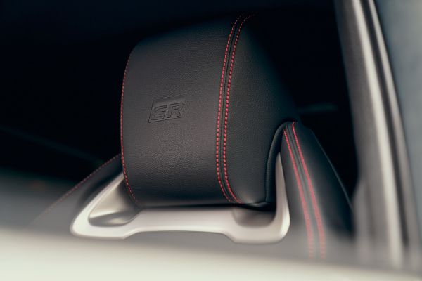 The Corolla GR SPORT’s embossed headrests