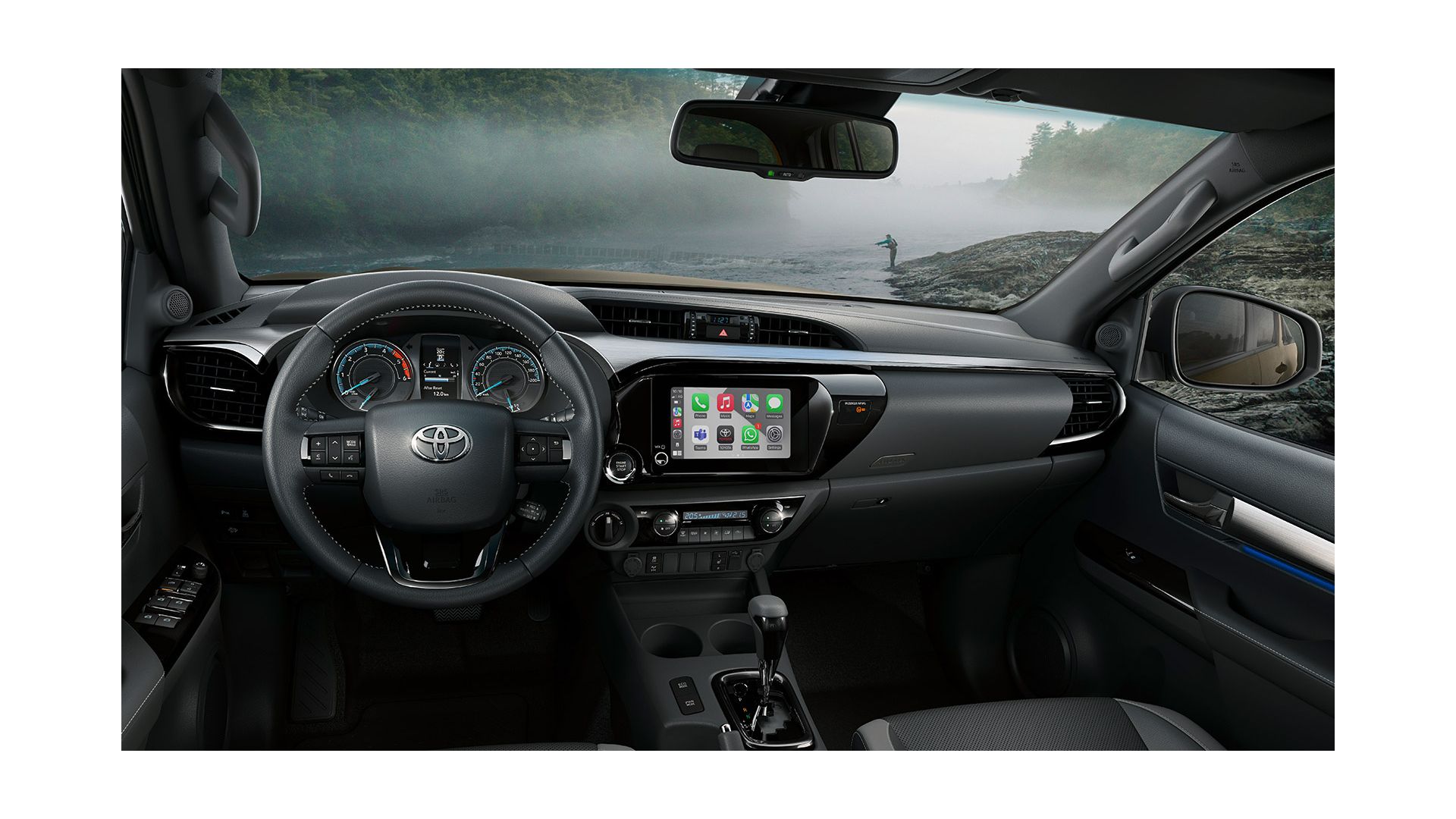 Interior del Toyota Hilux: diseño funcional con confort y tecnología