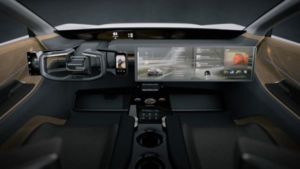 Batterij, elektrische, concepts, car, interieur, dashboard