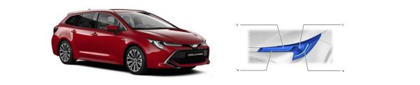 Bi-LED -mallinen LED-valaisin, esimerkkinä Toyota Corolla Hatchback / Touring Sports Style