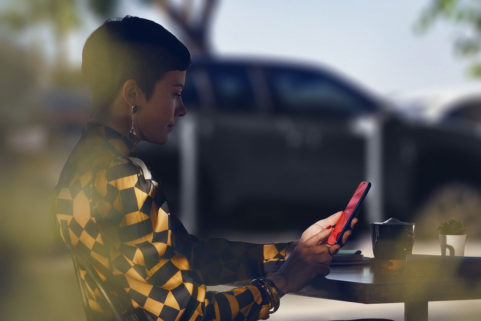 Phone with MyToyota App open