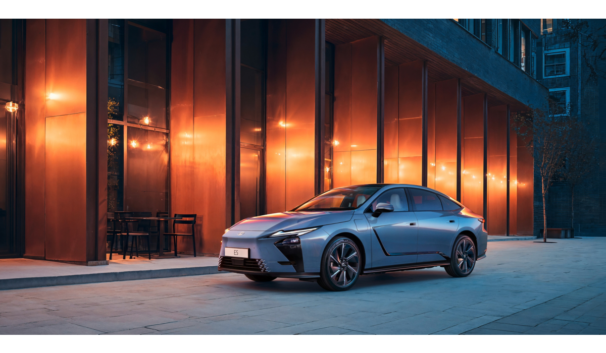 A Lexus ES driving on a road