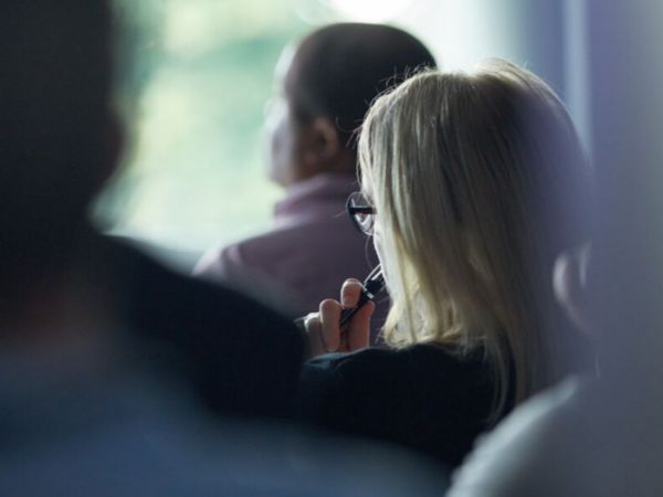 Woman in focus during conference