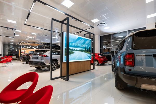 Toyota customer sitting at showroom