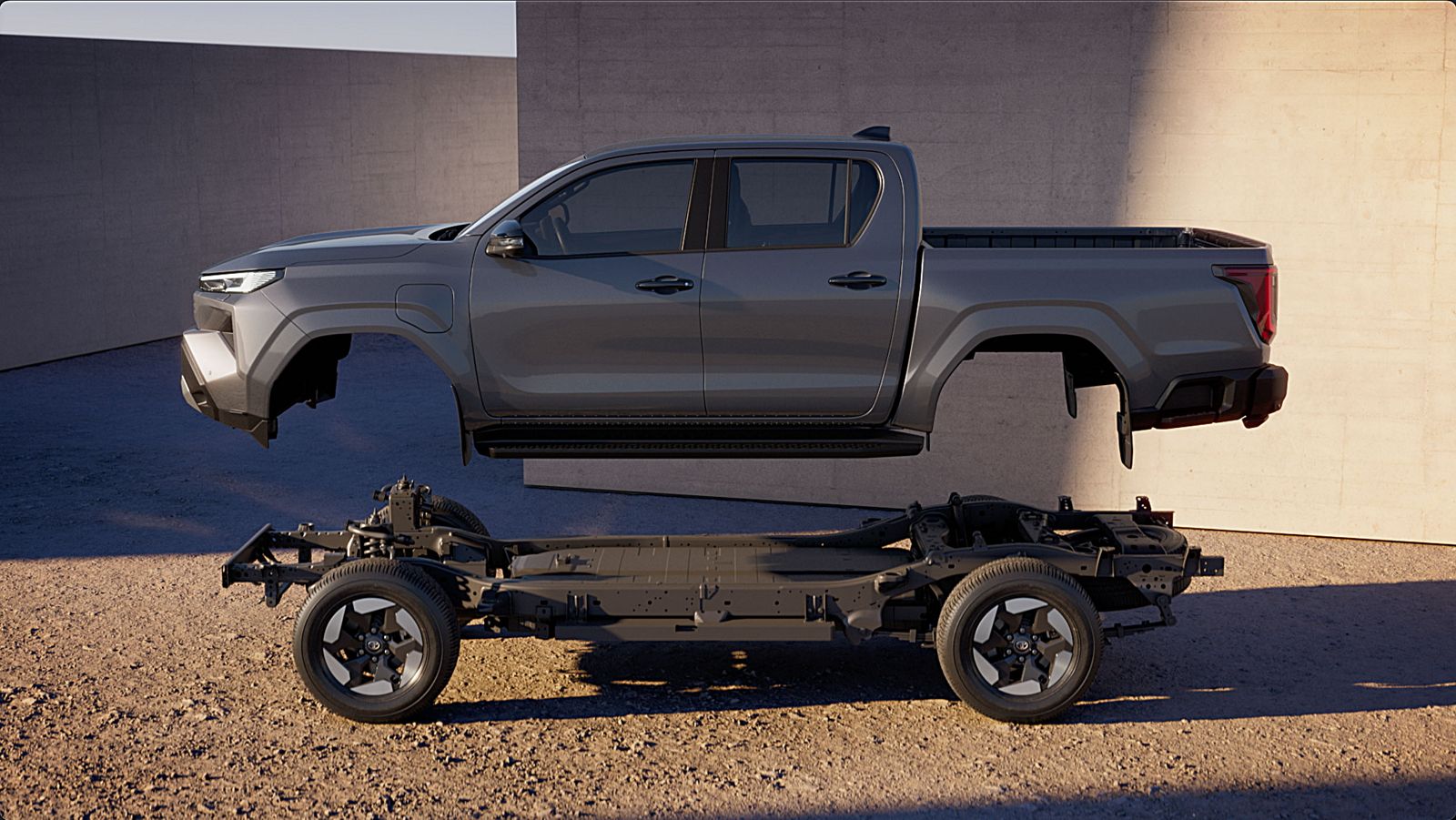 Die Batterie des Toyota Hilux Electric