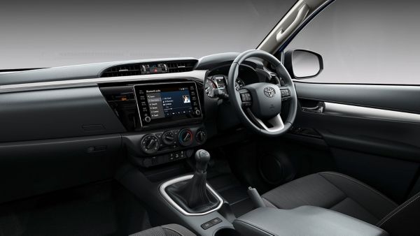 Toyota Hilux front interior multimedia and steering wheel