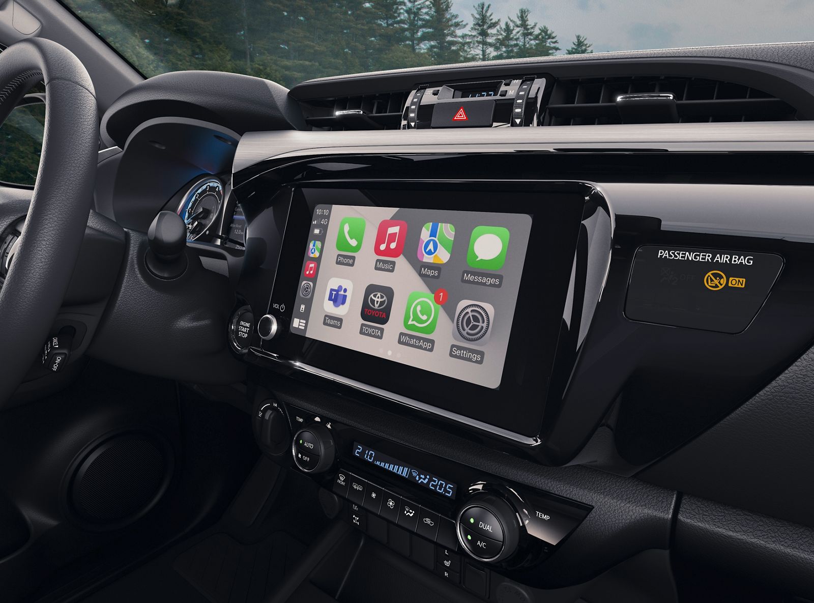 The Hilux's touchscreen multimedia display