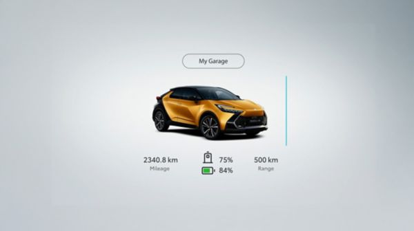 An animation showing the key features of the MyToyota app